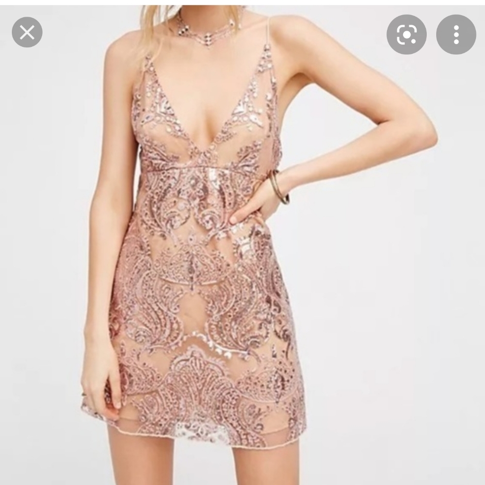 Free People Night Shimmers Mini Dress
